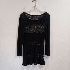 Soma Black Lace Tunic Sweater
